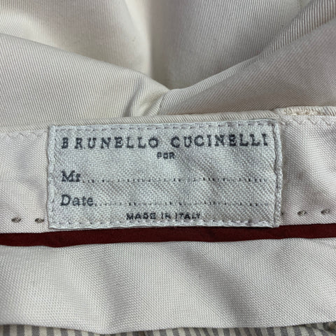 BRUNELLO CUCINELLI Size 36 Beige Stone Cotton Blend Flat Front Casual Pants