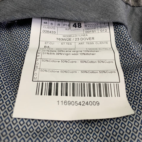 BOGLIOLI Size 38 Regular Taupe Grey Stripe Silk Blend Peak Lapel Suit