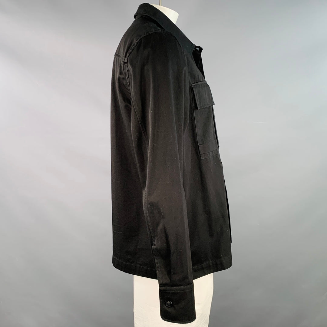 AMI by ALEXANDRE MATTIUSSI Size XL Black Cotton Two Pockets Shirt Jacket