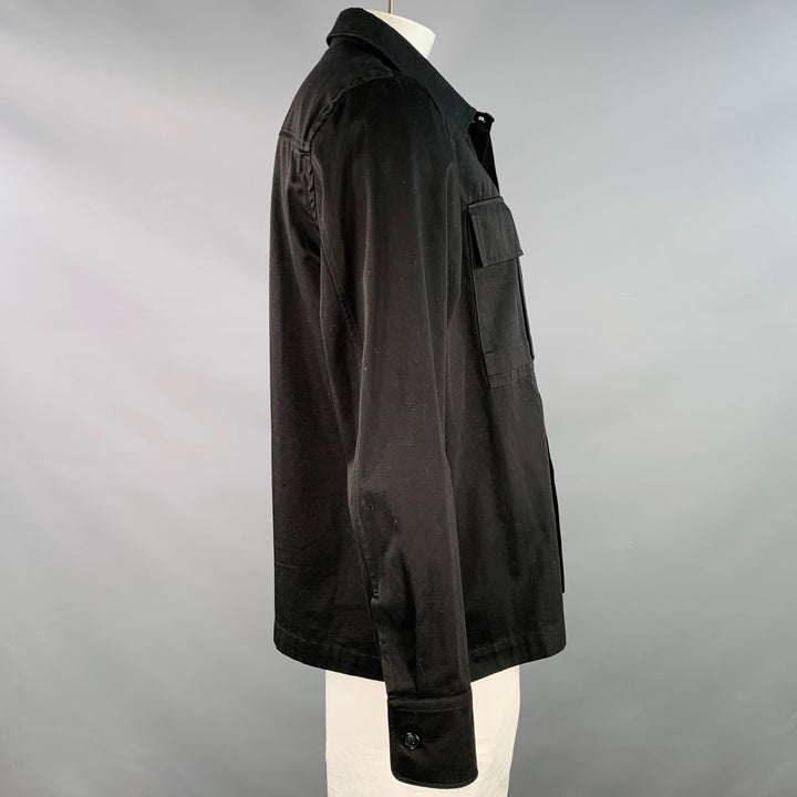 AMI by ALEXANDRE MATTIUSSI Size XL Black Cotton Two Pockets Shirt Jacket