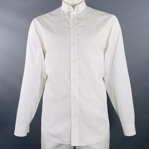 ARMANI COLLEZIONI Size L White Cotton French Cuff Long Sleeve Shirt