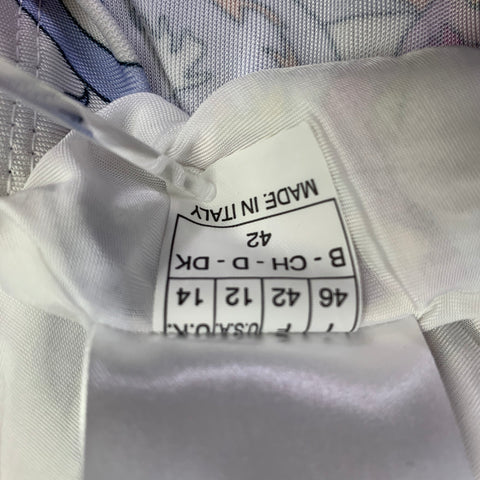 EMILIO PUCCI Size 12 White Pink Butterflies 3/4 Sleeves Casual Top