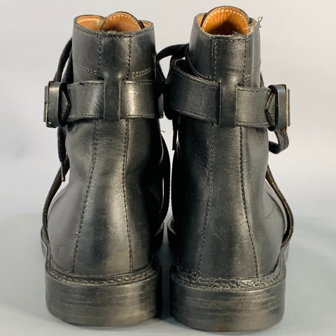 POLO by RALPH LAUREN Size 9.5 Black Gold Leather Buckle Boots