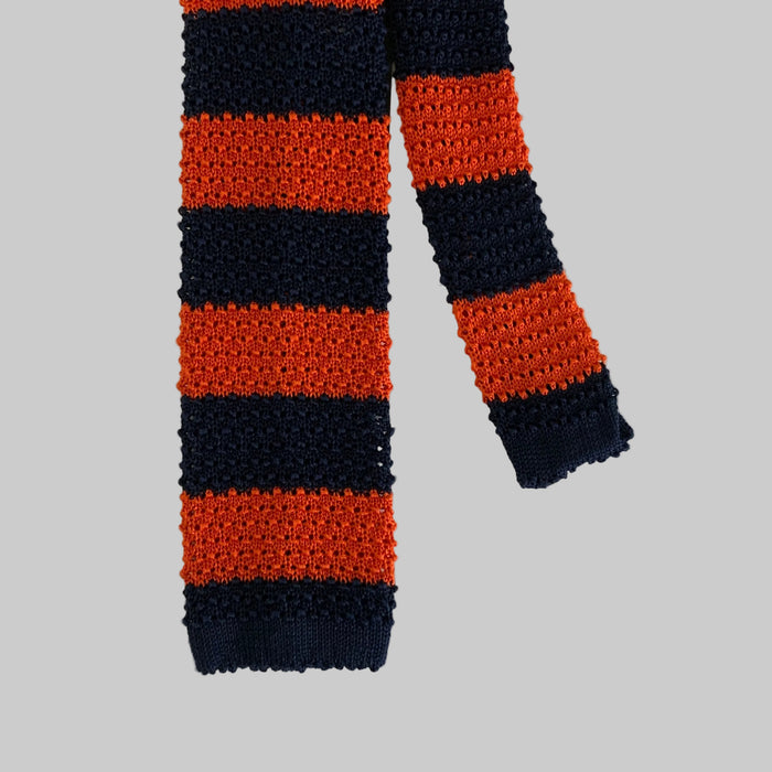 POLO by RALPH LAUREN Orange Blue Knit Silk Tie