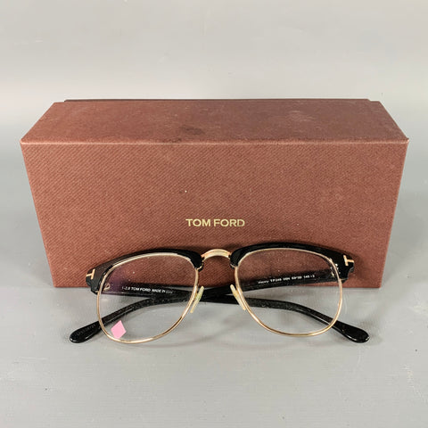 TOM FORD Henry Black Acetate Semi Rimless Frames