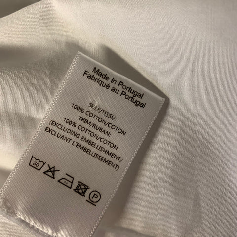 SIMONE ROCHA Size S White Embellishment Cotton Button Up Long Sleeve Shirt