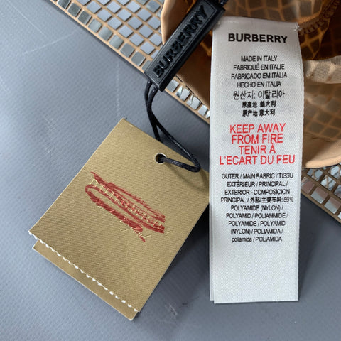 BURBERRY LONDON Size M Cindy Gem Silver Nude Checkered Polyamide Blend Gloves