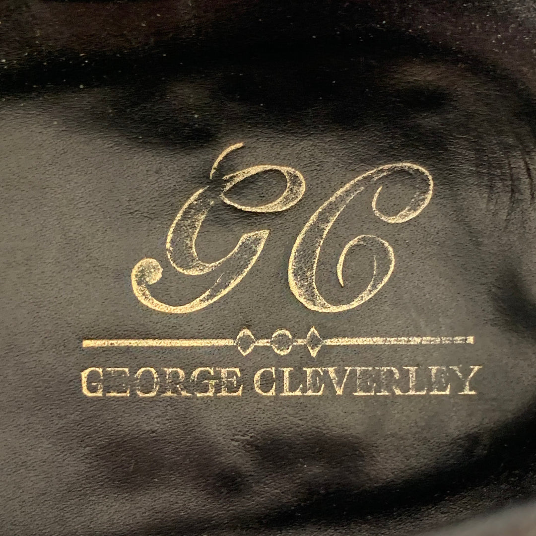 GEORGE CLEVERLEY Size 12 Black Pebble Grain Leather Penny Loafers