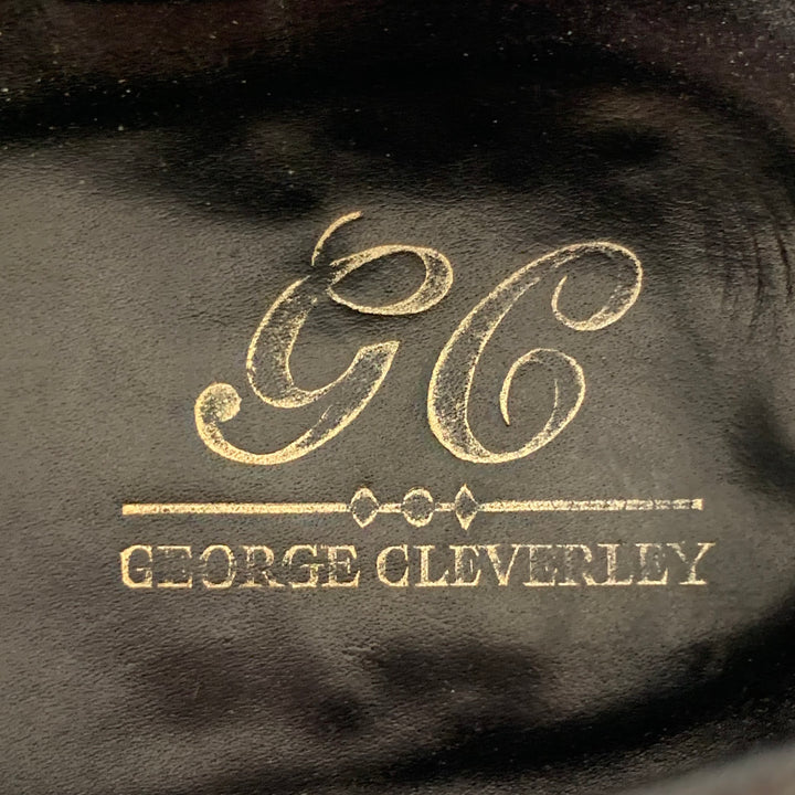 GEORGE CLEVERLEY Size 12 Black Pebble Grain Leather Penny Loafers