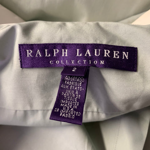 RALPH LAUREN Size 2 Green White Cotton Club Collar Dress Top