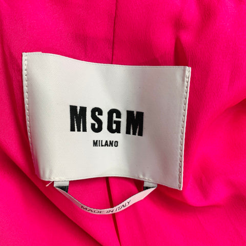 MSGM Size 2 Pink Wool Blend Peak Lapel Single Button Jacket Blazer