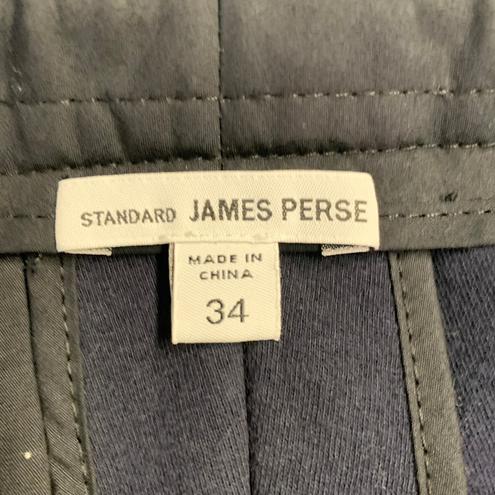 JAMES PERSE Size 34 Navy Cotton Blend Zip Pockets Tapered Casual Pants