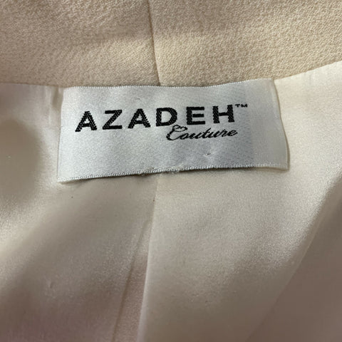 AZADEH Size M Cream Black Silk Blend Coat