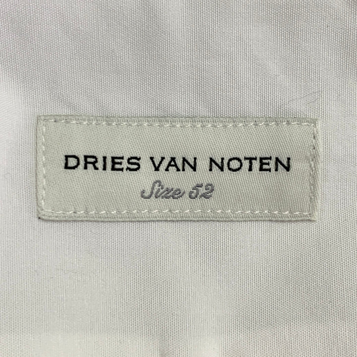 DRIES VAN NOTEN Size L White Cotton French Cuff Long Sleeve Shirt