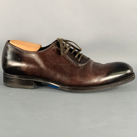 TOM FORD Size 10.5 Brown Leather Oxford Lace-Up Shoes