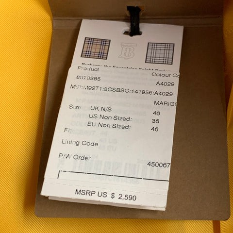 BURBERRY SS23 Size 36 Yellow Wool Double Breasted Suit