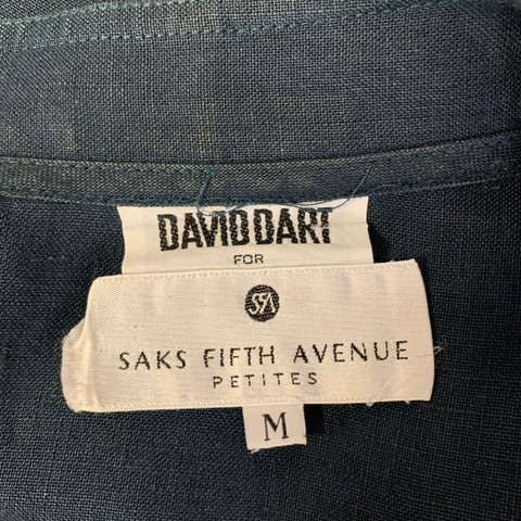 DAVID DART Size M Navy Heather Nehru Collar Shirt Jacket