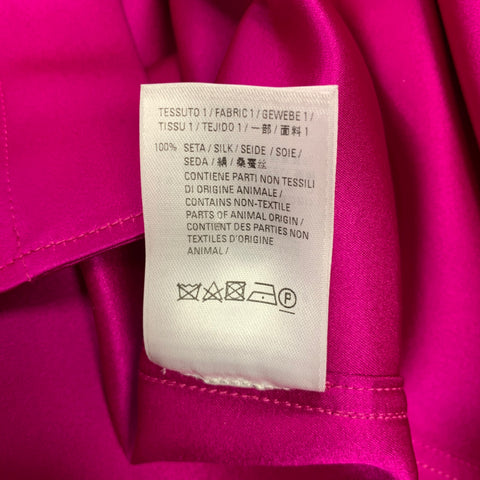BALENCIAGA Size M Pink Fuchsia Silk Button Up Long Sleeve Shirt
