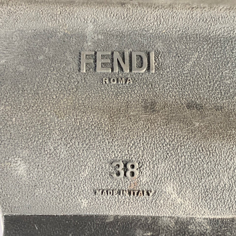 FENDI Size 8 Rockoko Black Brown Jacquard Monogram Slip On Sneakers