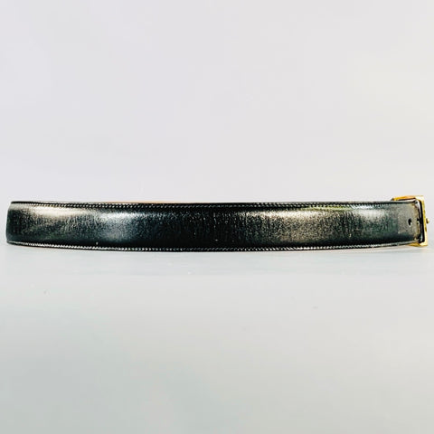 TRAFALGAR Size 34 Black Gold Leather Belt