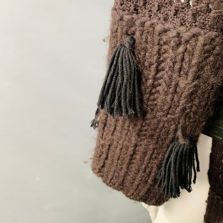 JOHN GALLIANO Size M Brown Wool Blend Turtleneck Chunky Knit Sweater