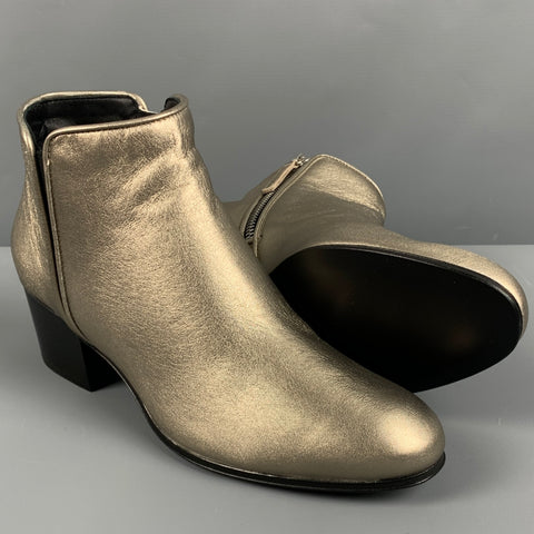 GIUSEPPE ZANOTTI Botines de cuero plateado talla 5