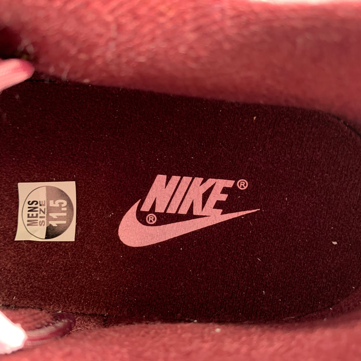 NIKE 2023 Size 11.5 Dunk Low Burgundy Cream Leather Low Top Sneakers