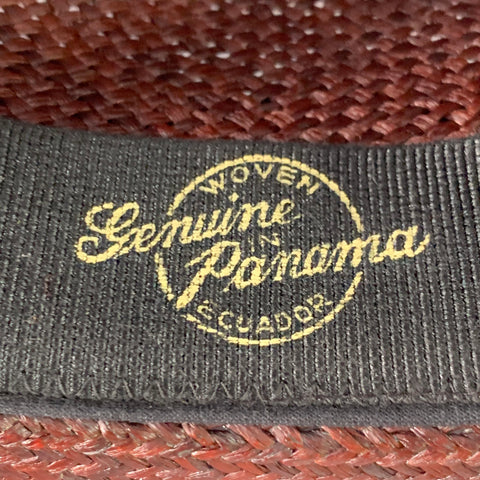 ADAM KIMMEL Size L Brown Woven Straw Panama Hat