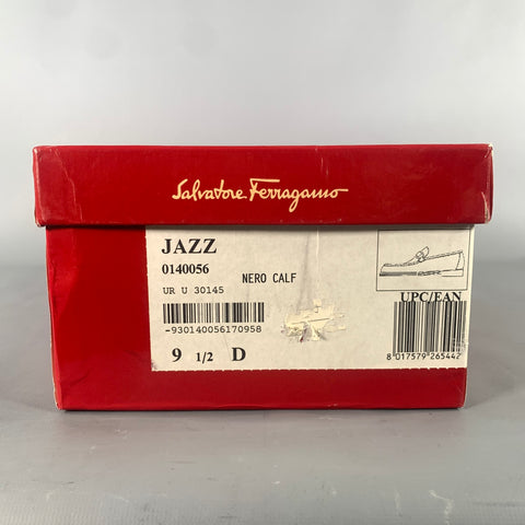 SALVATORE FERRAGAMO Size 9.5 Black Leather Horsebit Loafers