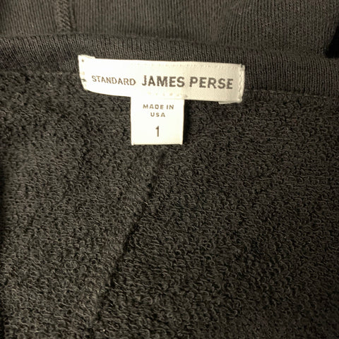 JAMES PERSE Size 1 Black Cotton Crew Neck Knee Length Dress