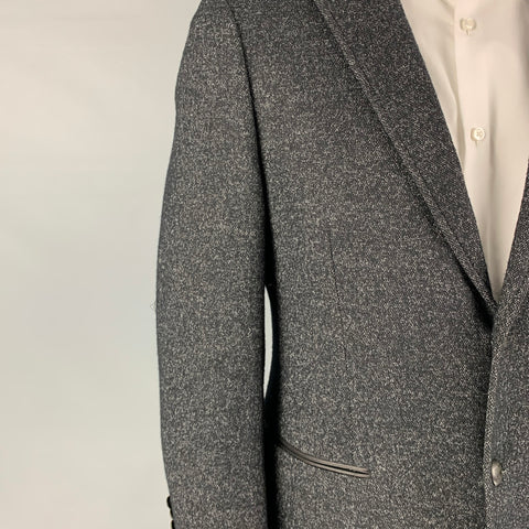JOHN VARVATOS * U.S.A. Size 42 Black Grey Heather Notch Lapel Sport Coat