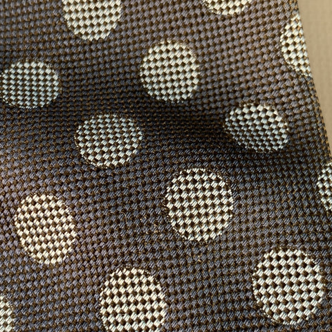 KITON One Size Navy Blue Polka Dot Jacquard Silk Tie