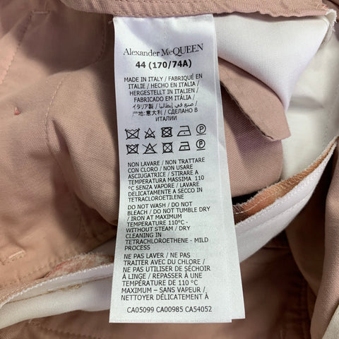 ALEXANDER MCQUEEN SS21 Size 38 Pink White Print Viscose Double Breasted Suit