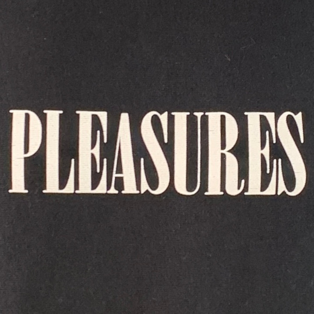 PLEASURES x NEW ORDER TECHNIQUE Size M Black White Rock Concert Cotton Blend Hooded Sweatshirt