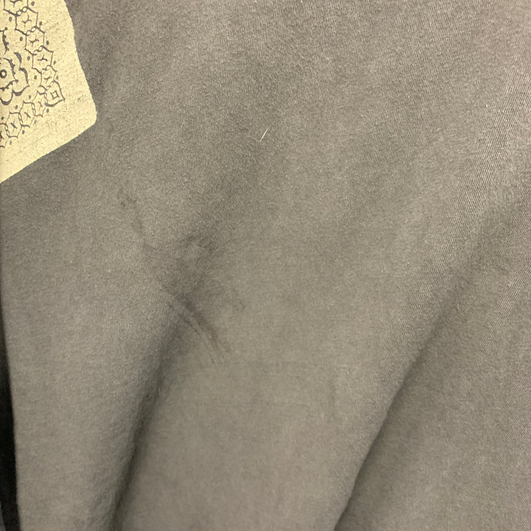 KAPITAL Size L Grey Cream Bandana Print Cotton One Pocket Oversized T-shirt