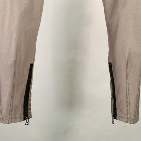 LANVIN Size 32 Grey Slate Twill Cotton Ankle Zips Casual Pants