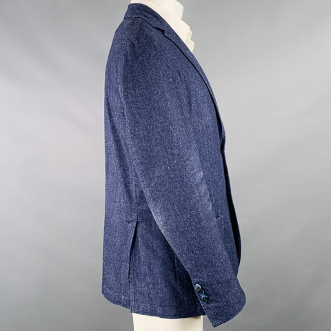 Veste de sport L.B.M. 1911, taille 40, en mélange de laine bleue, coupe droite.