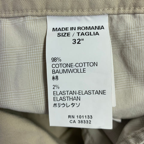 ERMENEGILDO ZEGNA Size 32 Beige Cotton Blend Straight Jeans