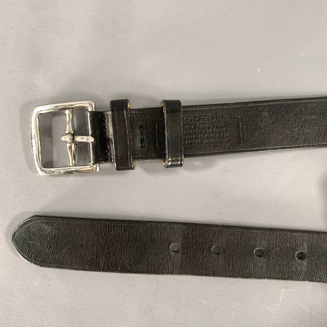 COACH Size 34 Black Solid Leather Belt