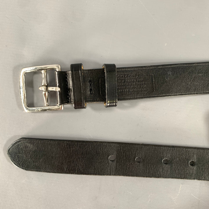 COACH Size 34 Black Solid Leather Belt
