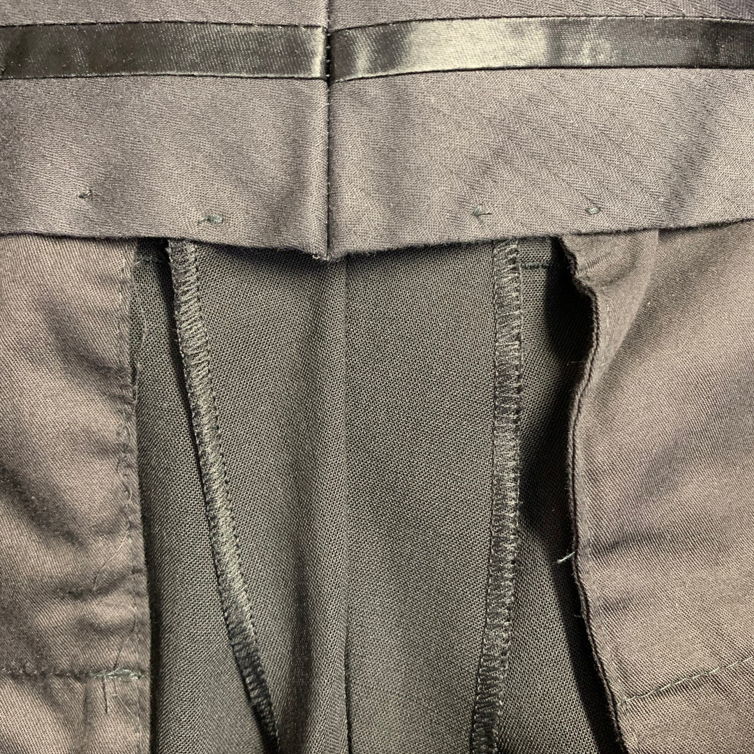 DOLCE & GABBANA Size 32 Black Wool Blend Tuxedo Dress Pants