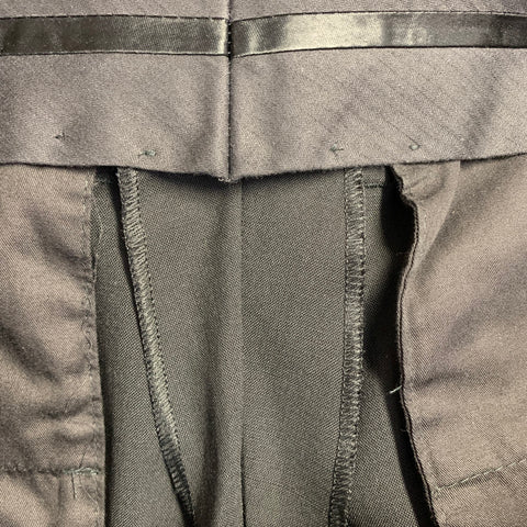 DOLCE & GABBANA Size 32 Black Wool Blend Tuxedo Dress Pants
