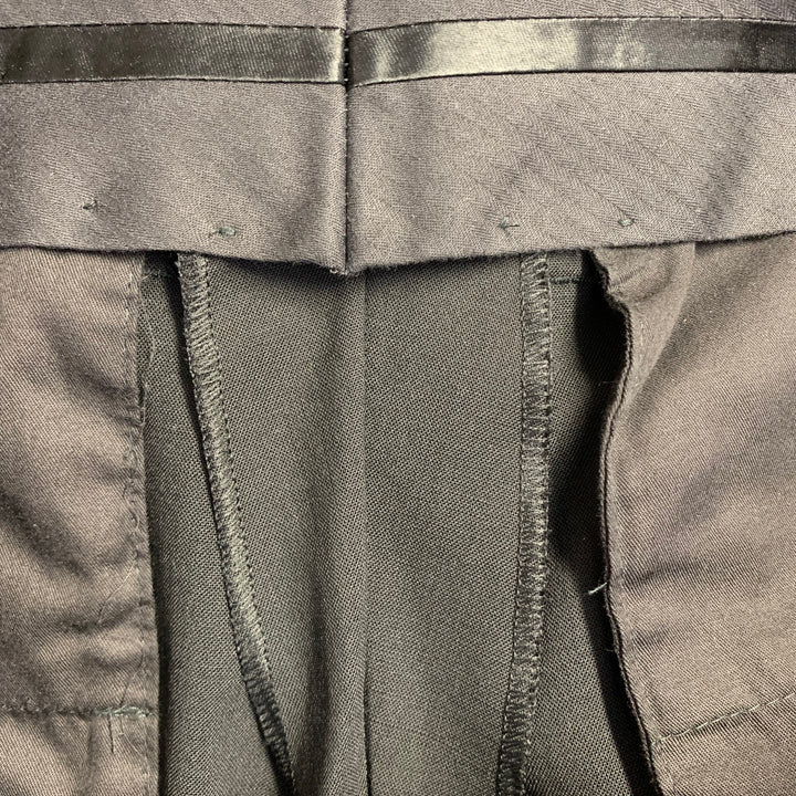 DOLCE & GABBANA Size 32 Black Wool Blend Tuxedo Dress Pants