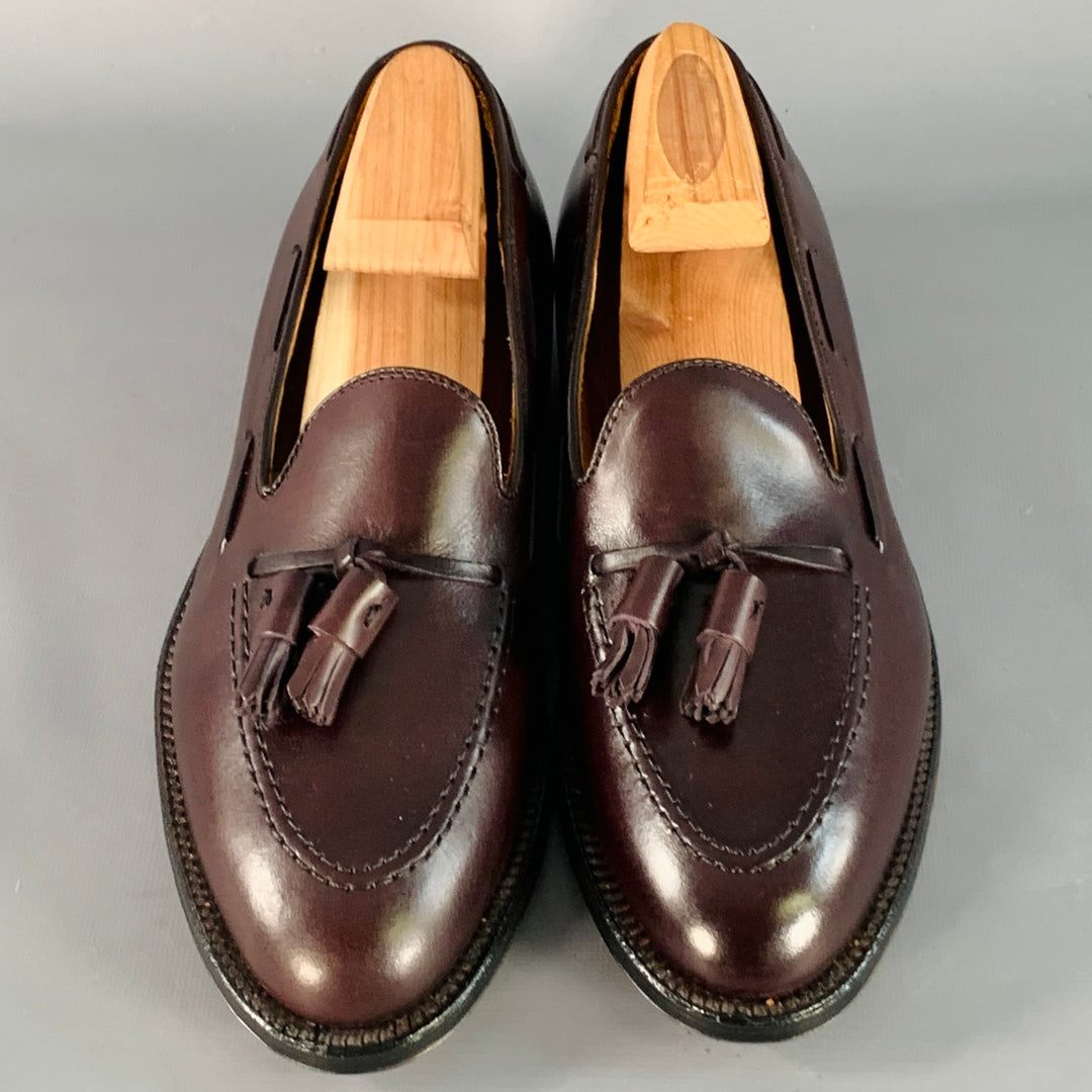 ALDEN Size 7 Burgundy Calfskin Leather Tassel Moccasin Loafer