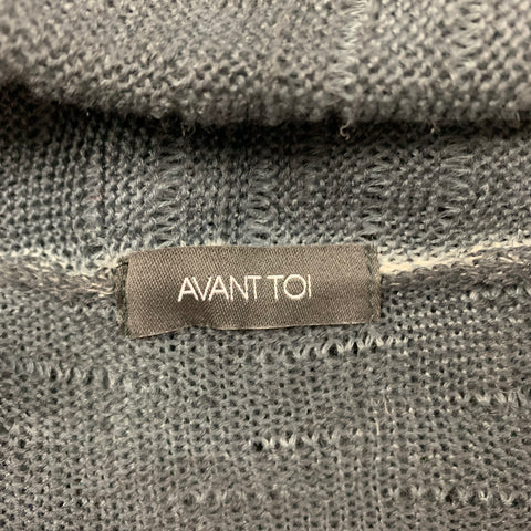 AVANTTOI Cárdigan frontal abierto texturizado de lino gris talla M