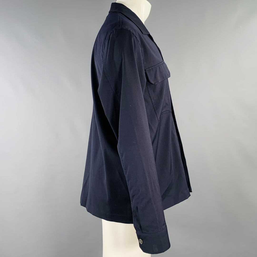 OUR LEGACY Size 40 Navy Virgin Wool Two Pockets Long Sleeve Shirt