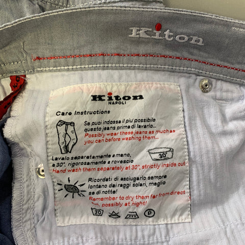 KITON Size 34 Gray Cotton Blend Slim Cut Casual Pants