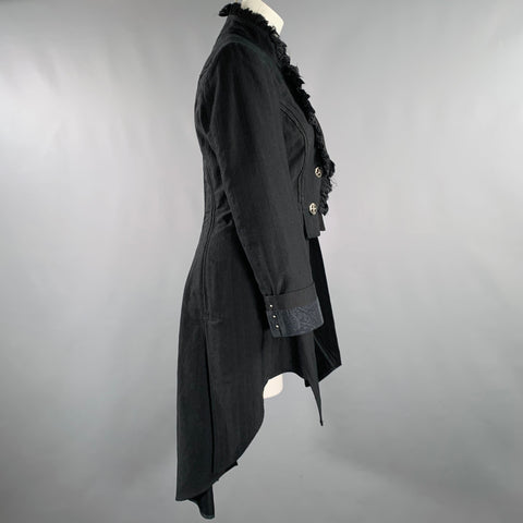HIGH Size 8 Black Cotton Ruffled Tail Coat