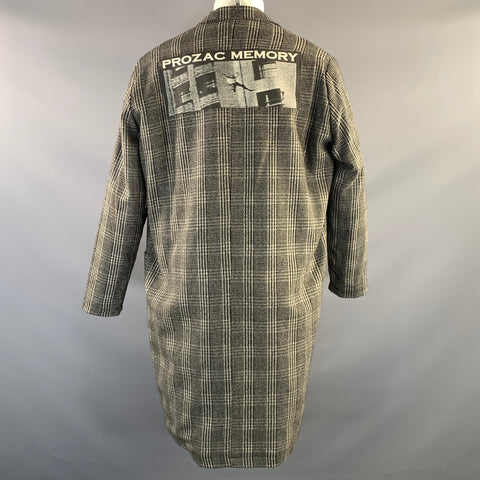 ENFANTS RICHES DEPRIMES ERD FW2016 M Grey Black Plaid Wool Notch Lapel Coat