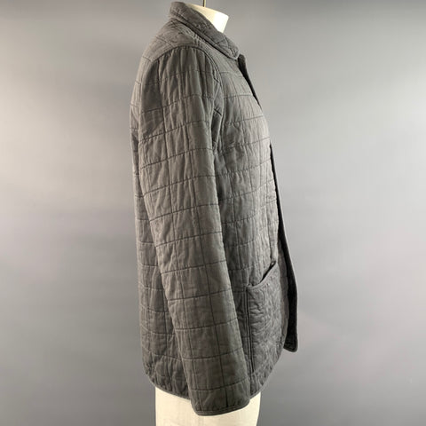 ALEX CRANE Size XL Grey Quilted Cotton Chore Jacket